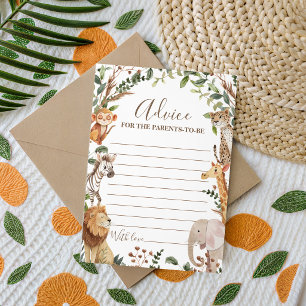 Safari Wild One Baby Shower Advice Card