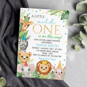 Safari Wild One Baby Shower Invitation