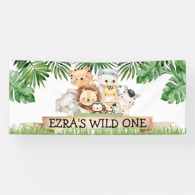 Safari Wild One Birthday Banner (Horizontal)