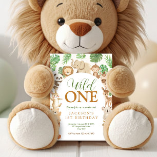 Safari Wild One Birthday Invitation