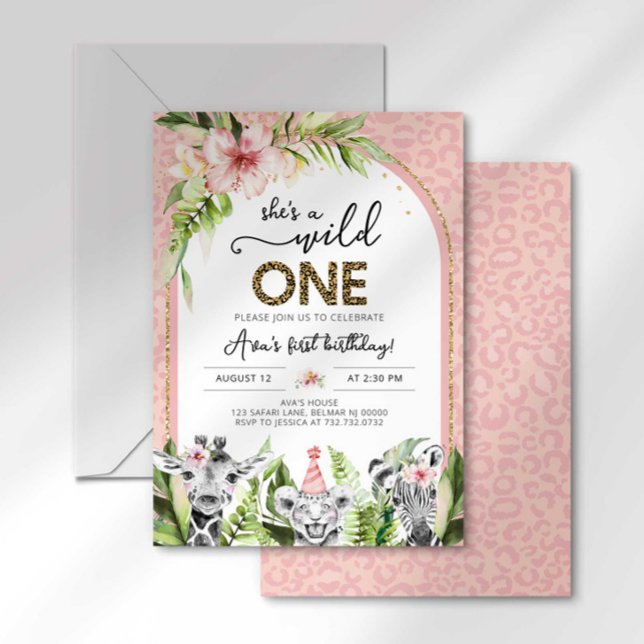 Safari Wild One Birthday Invitation (Creator Uploaded)