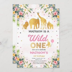 Safari Wild One Birthday Invitation Wild One Party