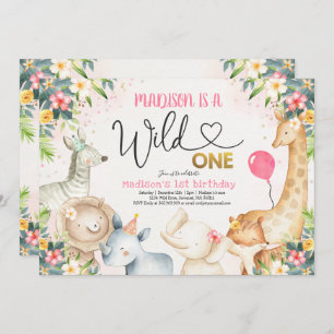Safari Wild One Birthday Invitation Wild One Party