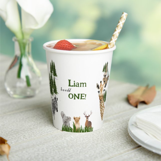 Safari Wild One Birthday Party Paper cup (Insitu)