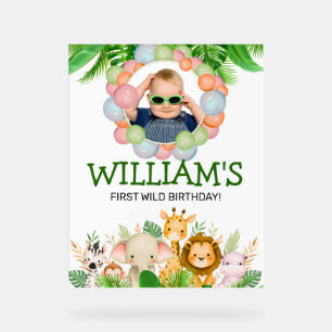 Safari Wild One Birthday PHOTO Welcome Sign