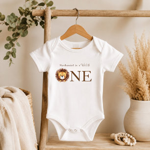 Safari wild one first  birthday  baby bodysuit
