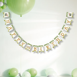 Safari Wild One First Happy Birthday Bunting