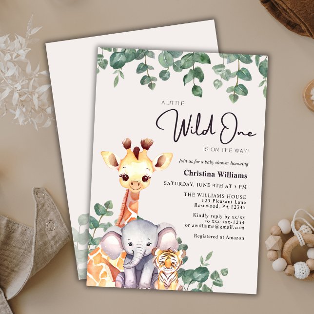 Safari Wild One Gender Neutral Baby Shower Invitation (Creator Uploaded)