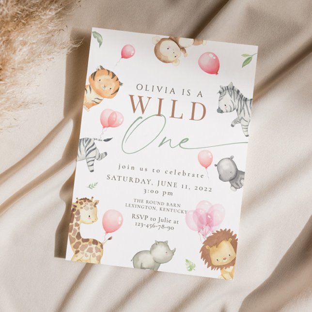 Safari wild one girl birthday  invitation (Creator Uploaded)