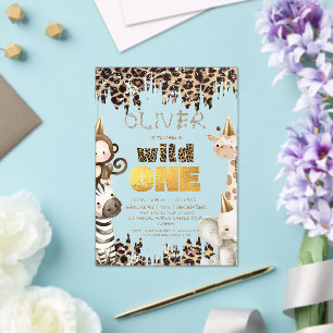 Safari Wild One Kids Birthday  Acrylic Invitations