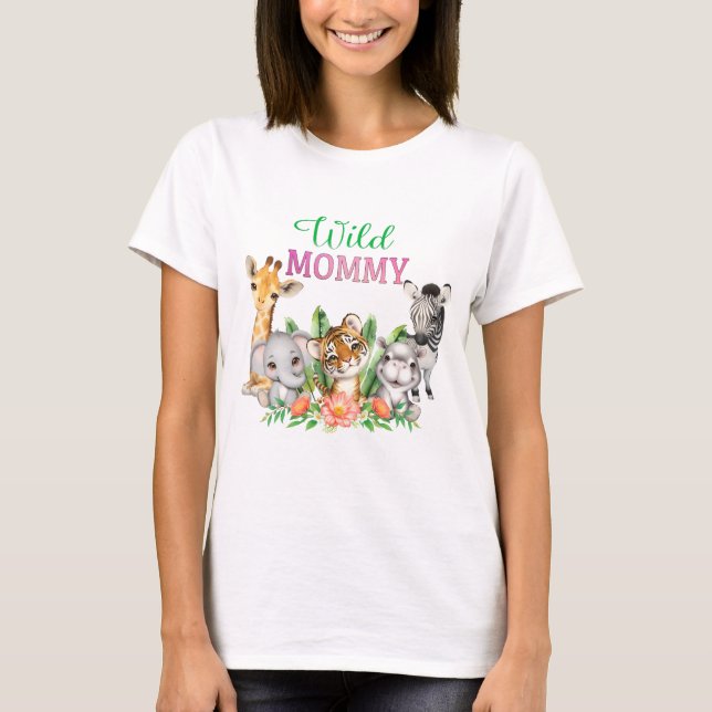 Safari Wild One Watercolor Birthday T-Shirt (Front)