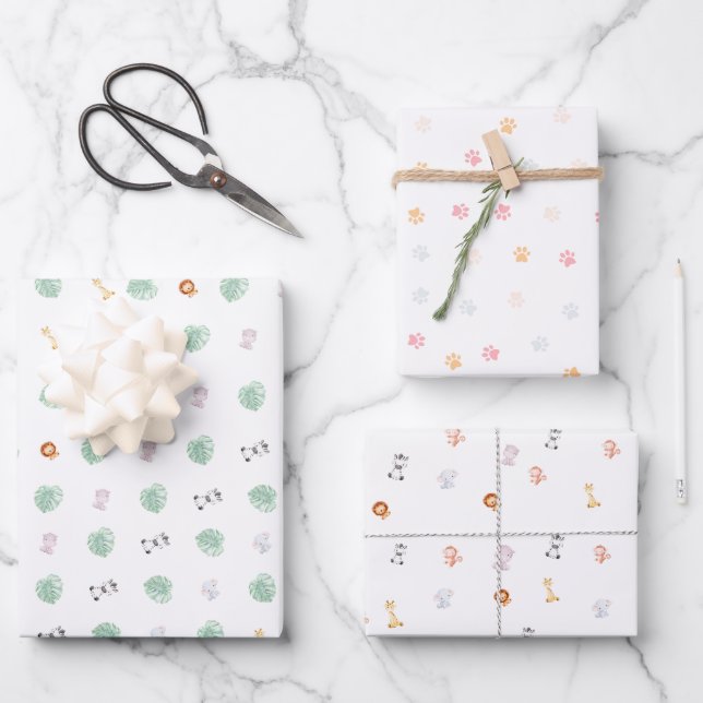 Safari Wild One Wrapping Paper Sheet (Front)