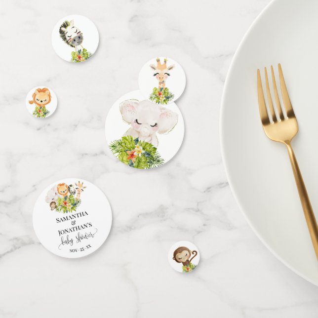 Safari Wild Zoo Baby Animals Baby Shower Confetti (Group)