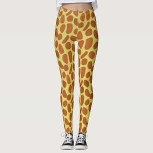 Safari wildlife animal yellow giraffe Skin Pattern Leggings