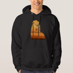 Safari Wildlife Art Nature Symbol Of Strength Lion Hoodie