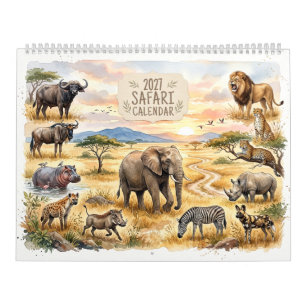 Safari Wildlife Optimised for Two Page 2027 Calendar