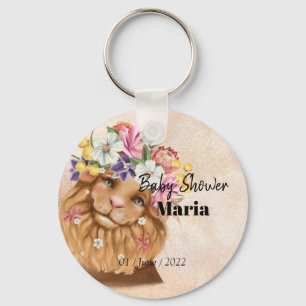 Safari wildone baby shower invitation gold key ring