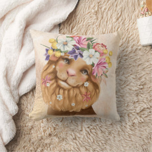 Safari wildone baby shower pink and gold cushion