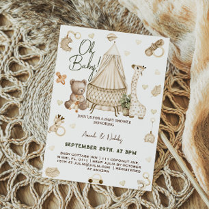 Safari Woodland Oh Baby Shower Invitation