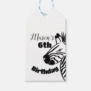 Safari Zebra Hand Drawn Party Birthday Gift Tags