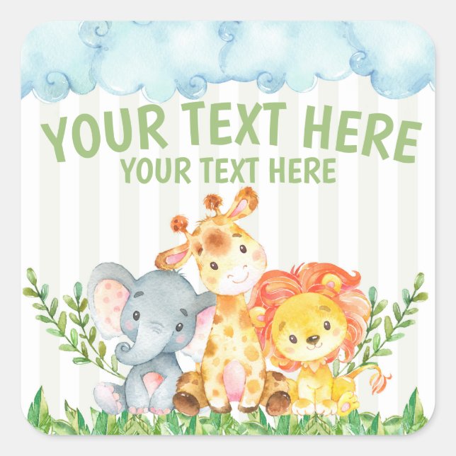 Safari Zoo Animal Stickers Decorations (Front)