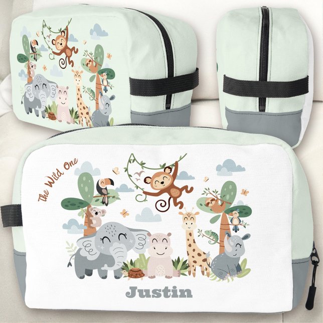 Safari ZOO Animals The Wild One Boy Lunch Box Dopp Kit (Safari ZOO Animals The Wild One Boy Dopp Kit lunch box)