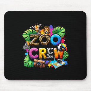Safari Zoo Giraffe Crew Animal Zoo Keeper Kids Fie Mouse Pad