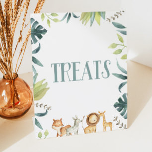 Safari Zoo Jungle Animals Party Treats Table Pedestal Sign