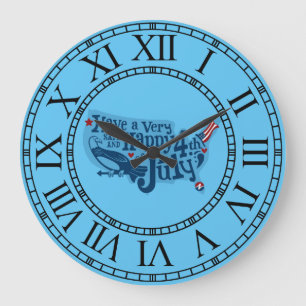 Safe And Happy 4th Of July Large Clock