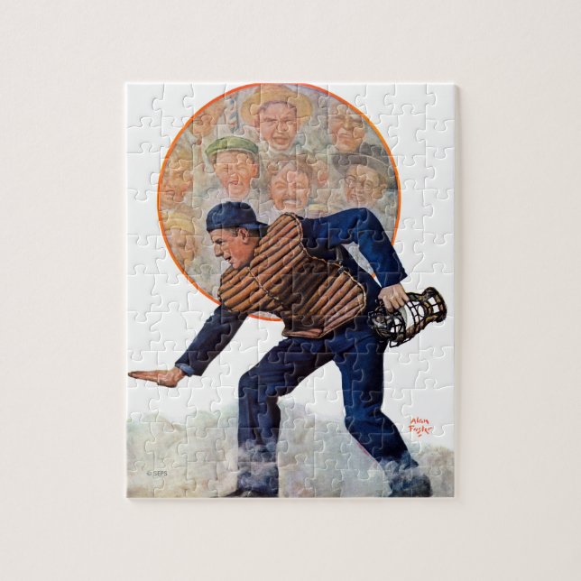 Safe at the Plate Jigsaw Puzzle (Vertical)