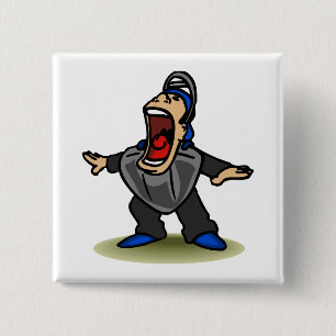Safe big mouth Umpire 15 Cm Square Badge