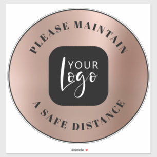 Safe Distance Rose Gold Your Logo Floor