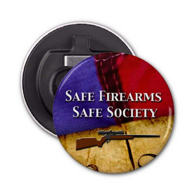 Safe Firearms, Safe Society Bottle Opener (Front)