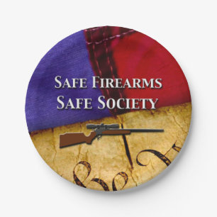 Safe Firearms, Safe Society Paper Plate