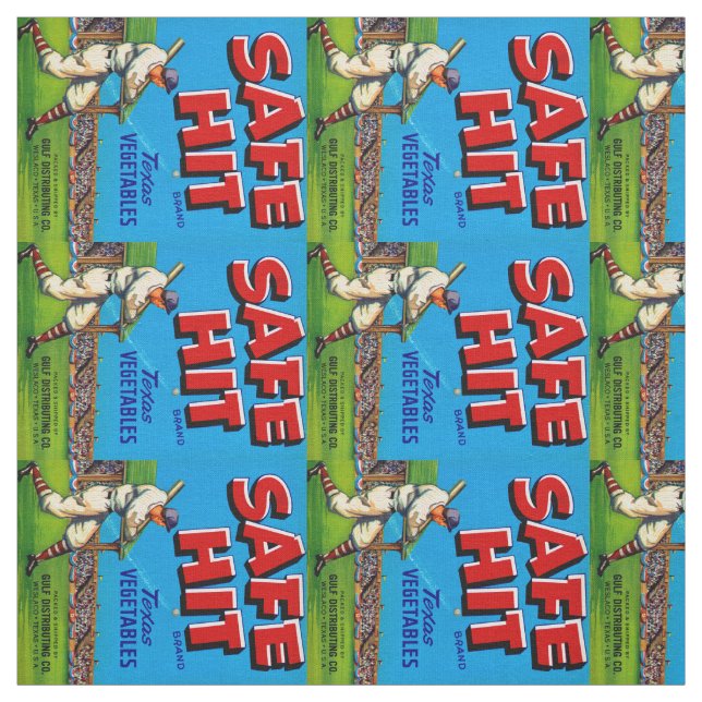 Safe Hit Vintage Lable Art Fabric (Swatch)
