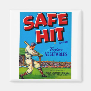 Safe Hit Vintage Lable Art Magnet