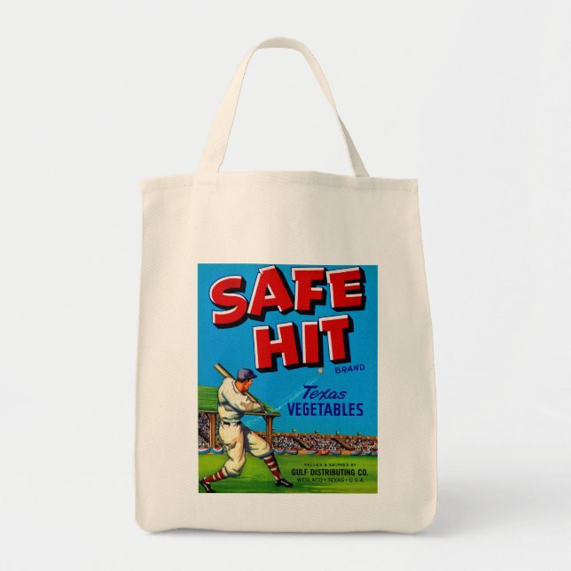 Safe Hit Vintage Lable Art Tote Bag (Front)