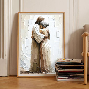 Safe in His Arms _ Jesus Embracing Woman _ Christi Poster