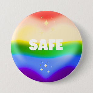 SAFE LGBTQ Rainbow Pride Heart 7.5 Cm Round Badge