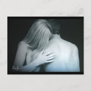 "Safe" Loving Couple Embrace Postcard