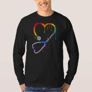 Safe Person Heart Stethoscope Nurse Cna Doctor Lgb T-Shirt
