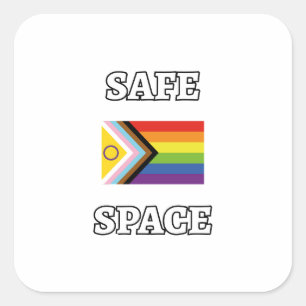 Safe Space LGBTQ Gay Pride Ally Flag Square Sticker