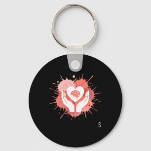 Safe Space Mental Health Awareness Heart Brain S Key Ring