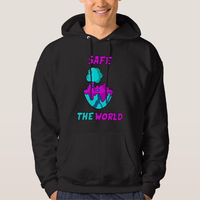 Safe the world youth fantasy green mother earth hoodie (Front)