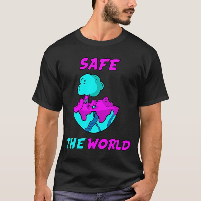 Safe the world youth fantasy green mother earth T-Shirt (Front)