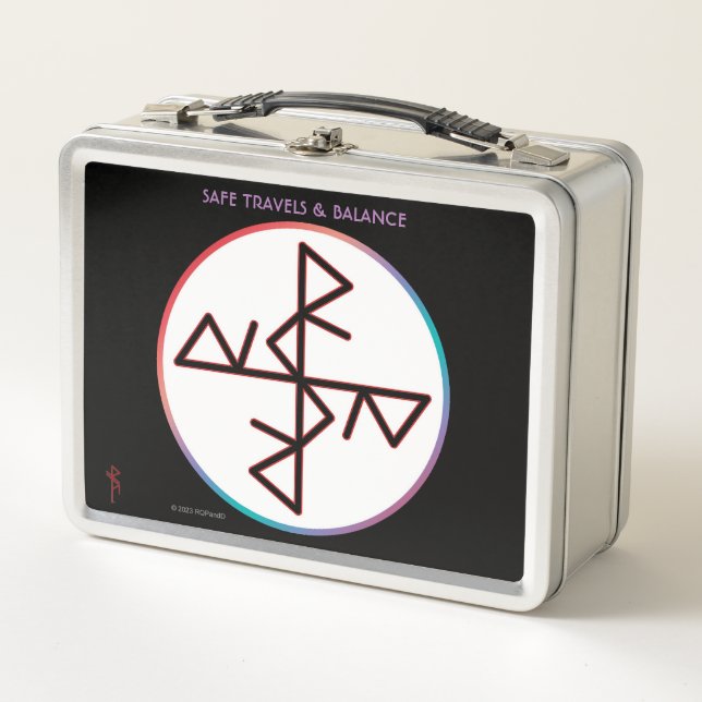 Safe Travels Bindrune #RuneKids Metal Lunch Box (Front)