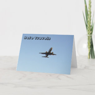 safe travels plane card