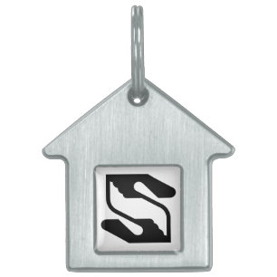 Safety and Supporting Hand Letter S Monogram Pet ID Tag