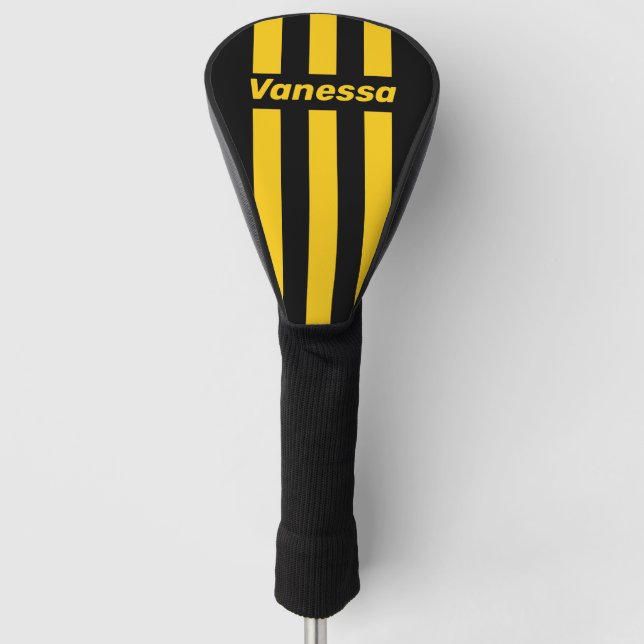 Safety Bee Nostalgic Pin Stripes with Name Golf Head Cover (Front)