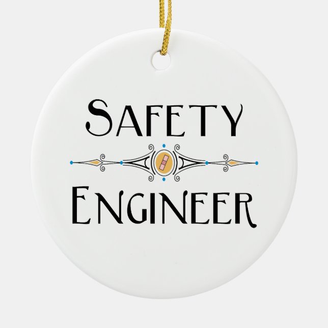 Safety Engineer Decorative Line  Ceramic Tree Decoration (Front)